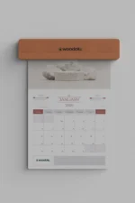 DT-01 Ahşap Duvar Takvimi – doğal ahşap standlı masa takvimi
